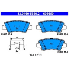 Satz Bremsbeläge Bremsklötze hinten für Hyundai Tucson TL TLE Veloster | 2465