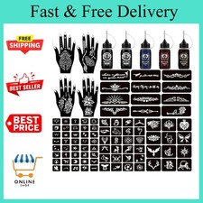 Moricher Temporary Tattoo Kits Henna kit 5 Inks 96 Stencils Cosmetic Grade for