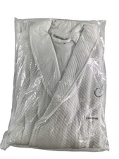MGM Resorts Robe Womens One Size White Waffle Kimono Terry Hotel Spa Embroidered