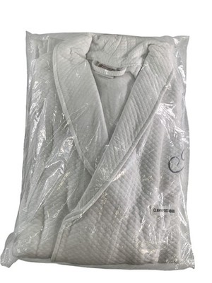 MGM Resorts Robe Womens One Size White Waffle Kimono Terry Hotel Spa Embroidered