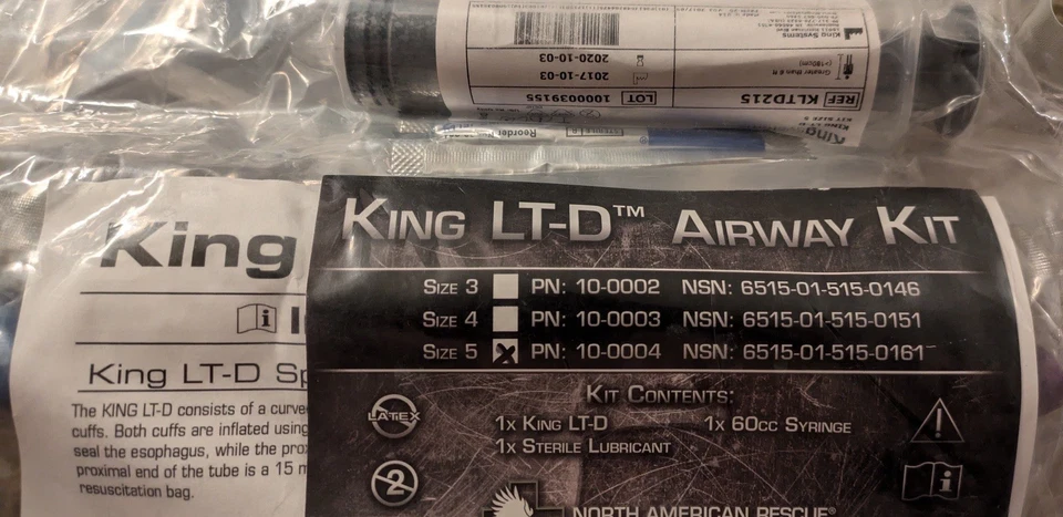 Ambu King LT(S)-D Medical Airway Kit, Size 5 Lot Of 10 - Image 2 of 4