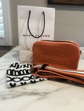 MARC JACOBS FLASH MELON ORANGE crossbody bag camera bag NWT and Shopping Bag