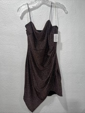 NWT Windsor Glitter Mauve Short Asymmetric Hem Short Dress Women's Size L