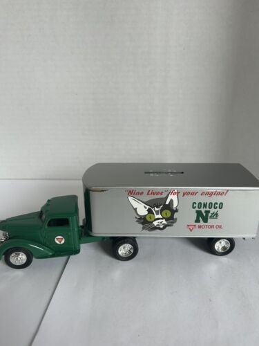 VINTAGE 1948 TRACTOR TRAILER BANK CONOCO LIMITED EDITION NTH MOTOR OIL ERTL  - Picture 1 of 4