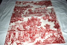Vintage Authentic STROHEIM & ROMANN Country Scene Fabric Sample 27"W x 35"L