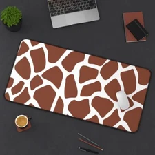 Brown Giraffe Print Gaming Mouse Pad-Large Office Desk Mat-Mouse Pad-Desk Pad
