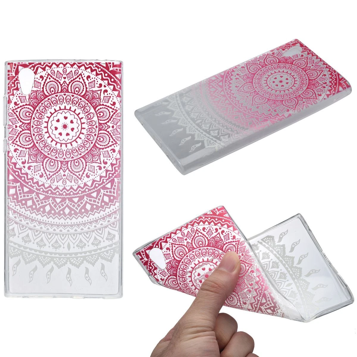 Cover Portafoglio In Pelle PU Con Magnete Per Sony Xperia XA1 Ultra - Custodia Con Supporto, Rosa DT