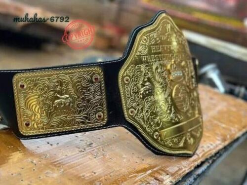 NEW WORLD HEAVYWEIGHT BIG GOLD CHAMPIONSHIP REPLICA BELT 2MM BRASS ADULT SIZE - Picture 3 of 9
