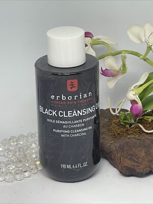 Erborian Korean Skin Therapy Black Cleansing Oil w/ Charcoal - 6.4 fl oz - New