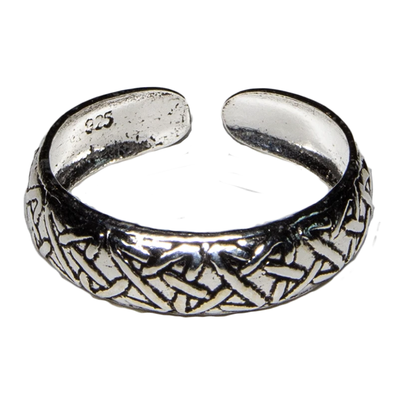 Bague D'Orteil Cœur Ouvert Réglable En Argent Sterling 925 Massif