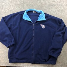 Vintage Tennessee Titans Jacket Men 2XL Blue Embroidered Logo Fleece Football