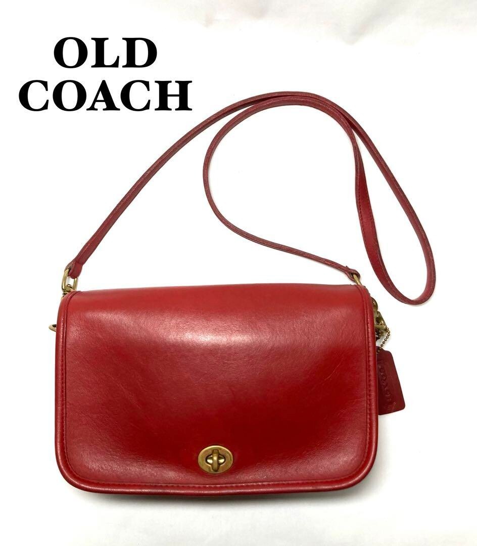 OLD COACH Shoulder Bag POCKET PURSE Made in USA K4B-9755 Red 