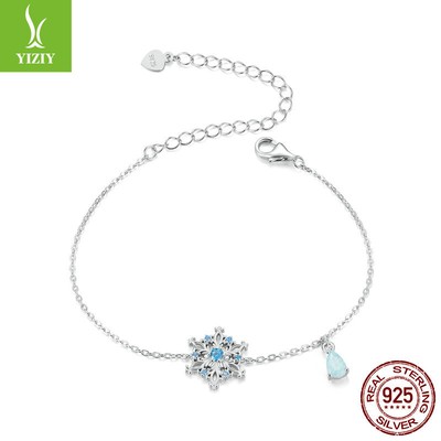 S925 Sterling Silver Snowflake Jewelry Set For Women - Necklace, Earrings, Bracelet, Ring (4-Piece Set)