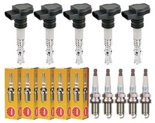 5x NTY Zündspule +5x NGK Zündkerze für Fiat Coupe FA/175 2.0 20V Turbo Lancia