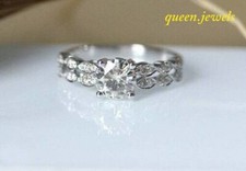 Lab-Created 1.78CT Round Cut Diamond 14K White Gold Over Engagement Wedding Ring