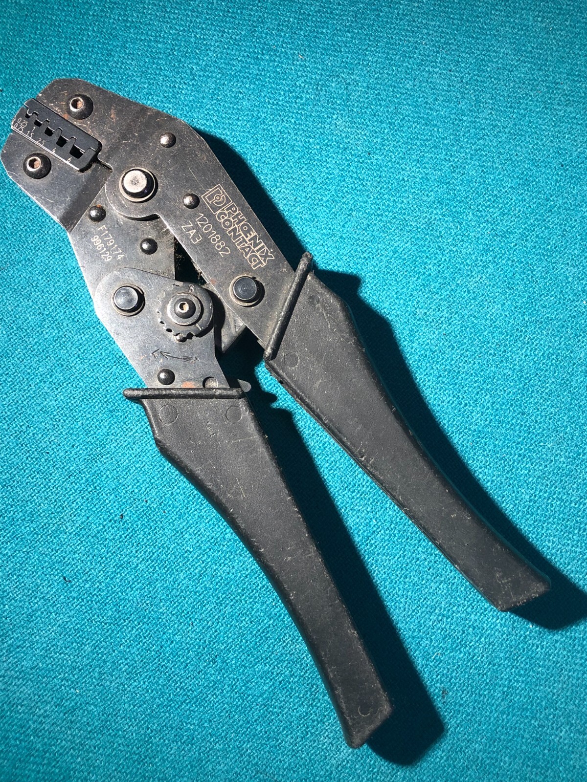 Crimp tool, Phoenix Contact 1201882, for wire end protectors, 10-24ga