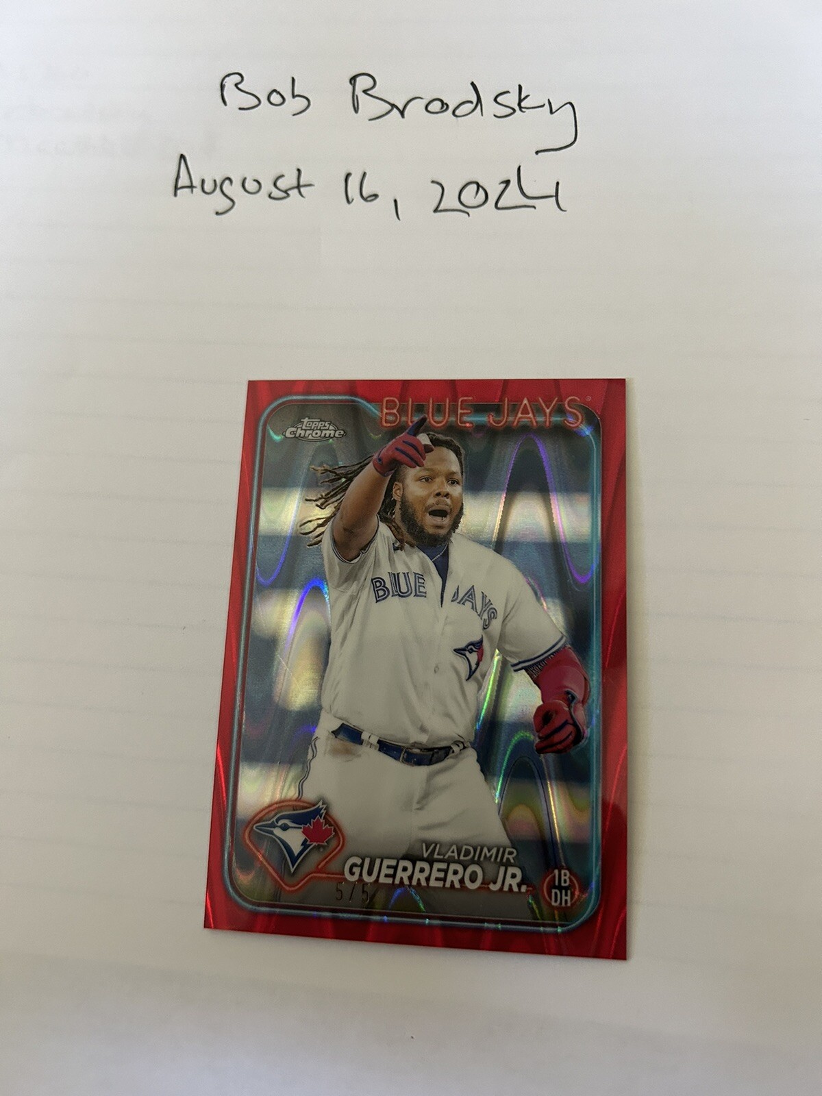 2024 Topps Chrome - Red Wave Refractor #78 Vladimir Guerrero Jr. /5