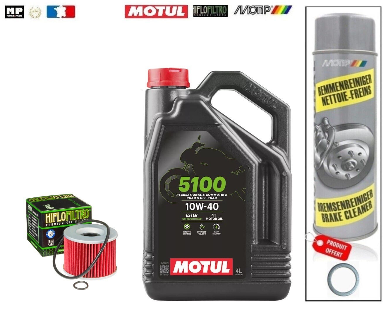 Kit Vidange Motul 5100 10W40 4L pour Honda NV 400 de 1988 à 1994