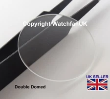 Watch Glass Mineral Crystal - Domed Round - 1mm thick range 18mm to 50mm 