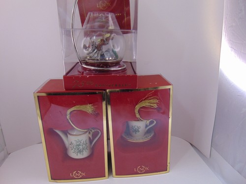 Lenox Christmas Ornaments , tea pot , tea cup , Macys 75 anniversary ornament - 第 1/13 張圖片