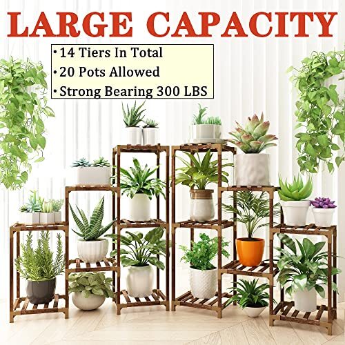 HOMKIRT Plant Stand Indoor Outdoor, 11 Tier Corner Shelf Assorted Item Shapes - Picture 20 of 60