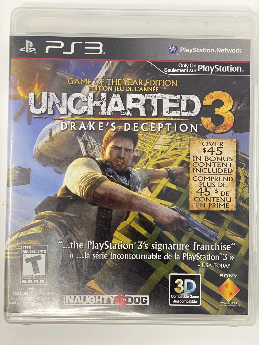 Uncharted 3: Drake's Deception (Sony PlayStation 3) PS3 Complete CIB 711719823322