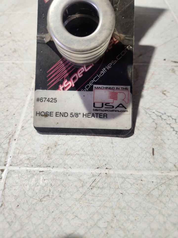 Крышка торца шланга Billet Specialties 67425 полированный алюминий 5/8 дюйма - Изображение 2 из 2