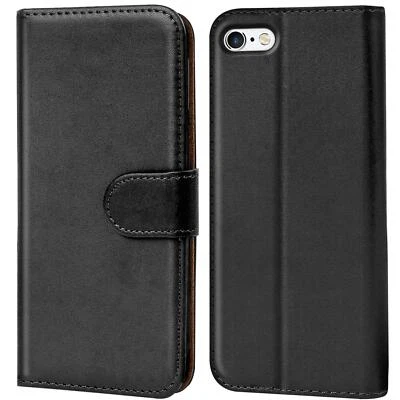 Book Case Für Apple iPhone 8 Hülle Klapphülle Handy Tasche Flip Cover Schwarz