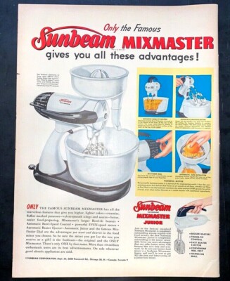 Life Magazine Ad SUNBEAM MIXMASTER rev De Beers DIAMONDS 1954 AD2