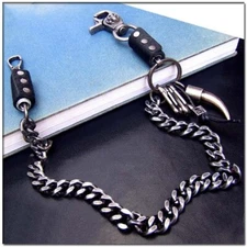 Vintage 22" Strong Leash Biker Trucker Key Jean Heavy Horn Chain Wallet