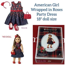 American Girl Janie and Jack Wrapped Roses Party Dress Outfit for 18" Doll NEW