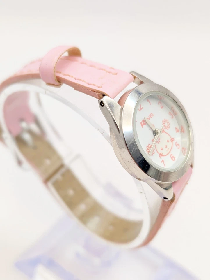 Mujer Niños Kitty Ravel Tono Plateado Reloj Banda Rosa Nueva Batería Mantiene el Tiempo Foto 2 de 4