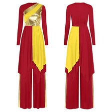 Womens Sets Worship Dress Praise Dancewear Pants Outfits Loose Irregular Dance