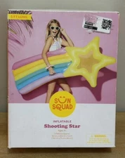 NEW SUN SQUAD 5' LONG SHOOTING STAR RAINBOW INFLATABLE SWIMMING POOL FLOAT PARTY