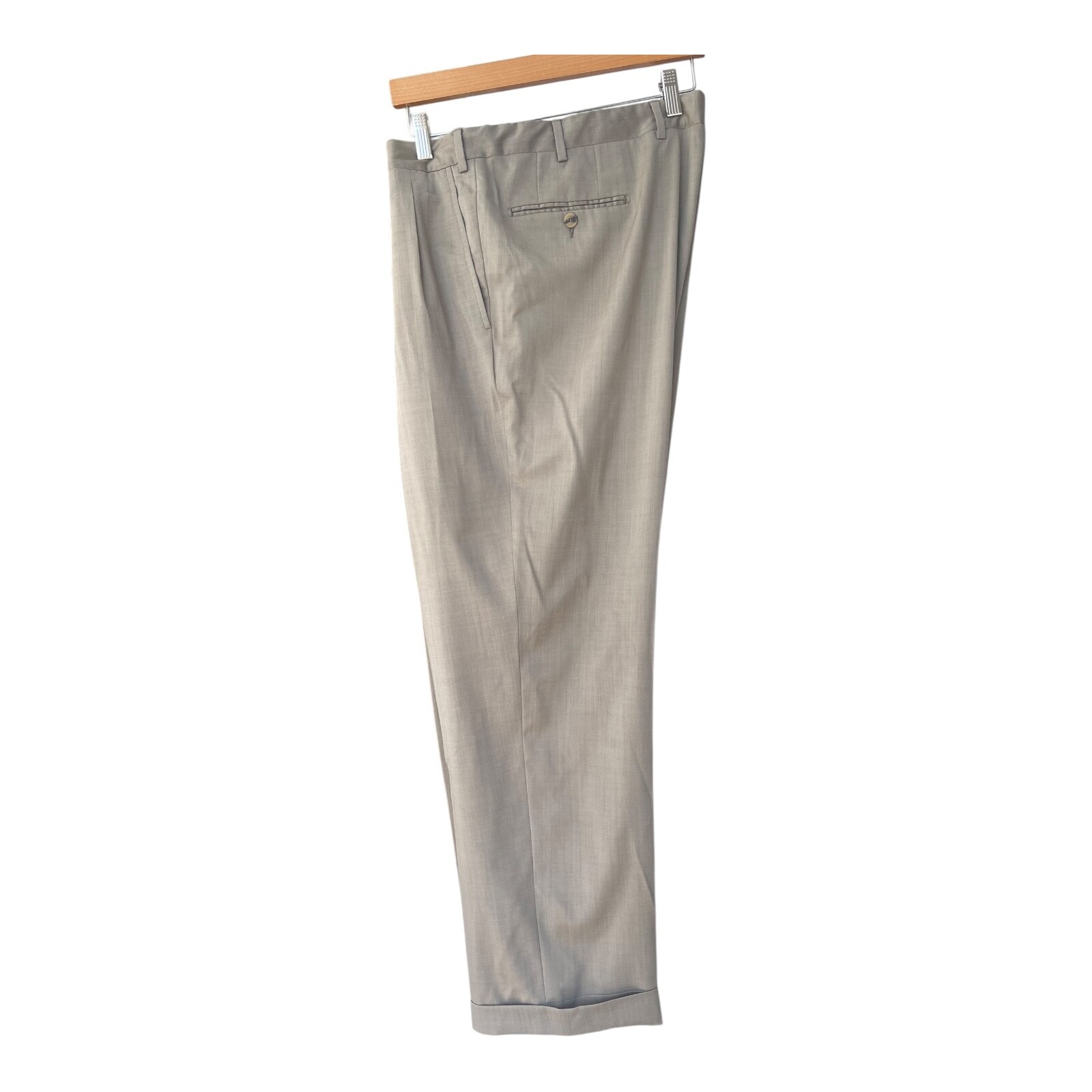 Pal Zileri Woven Pleated Cuffed 100percent Wool Mens Dress Pants. 32/30 image 4