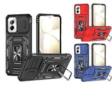 For Motorola Moto G Play 4G 2024 Shock Proof Impact Case w/Ring Stand Lens Cover