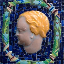 Boy Portrait Relief Mosaic Enamel Art Deco Classic Modern Unknown 20th Century