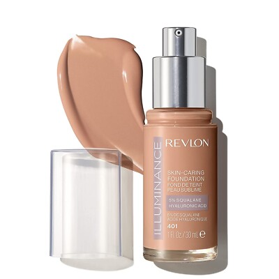 Revlon Illuminance Skin-Caring Liquid Foundation, Hyaluronic Acid, Hydrating 401