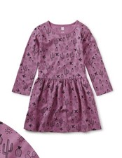 Tea Collection Toddler Magenta Desert Long Sleeve Skirted Staple Dress Size 2