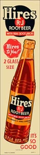 HIRES ROOT BEER 2 GLASS SIZE 48" HEAVY DUTY USA MADE METAL CLEAN SODA ADV SIGN