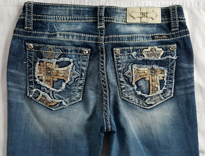 Bolsillo Cristal Joya Boot Cut Jeans 28 
