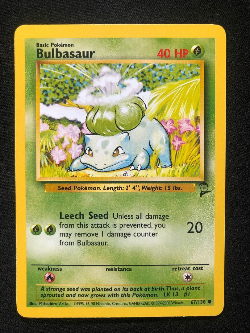 Pokemon 67/130 Bulbasaur Base Set 2 Common NM | eBay Pokemon 67/130 Bulbasaur Base Set 2 Common NM | eBay