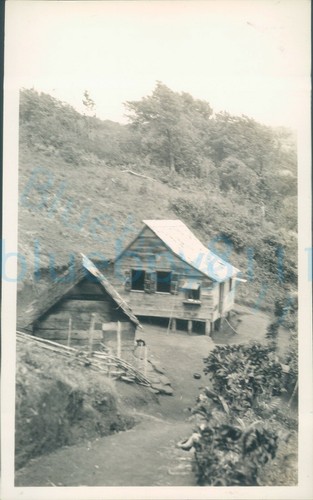 1940s St Johns charity worker photo, Dominica Carib Houses 5.5*3.5"