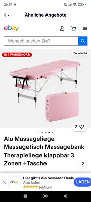 Yaheetech  Klappbare Massageliege mit Holzfuß