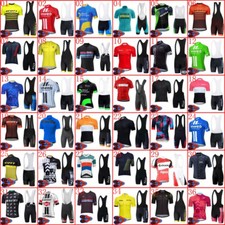 Mens Team Cycling Jersey Cycling Short Sleeve Jersey Bib Shorts Set Bike Outfits