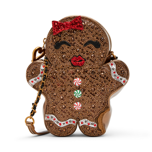 Betsey Johnson Kitsch Sugar & Spice Gingerbread Girl Umhängetasche Neu mit Etikett