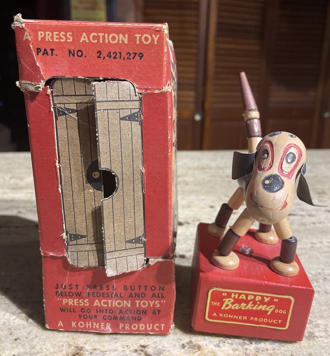 【新品未使用品】LGB BEWARE OF THE DOG タンク　初期 Vtg 1950's BARKING DOG No. 130 PRESS ACTION Toy Kohner Bros NY W