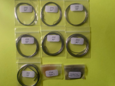 Solder Assortment 60/40 Tin Lead Solder .010 -.062 Dia + Flux Samples  (READ AD)