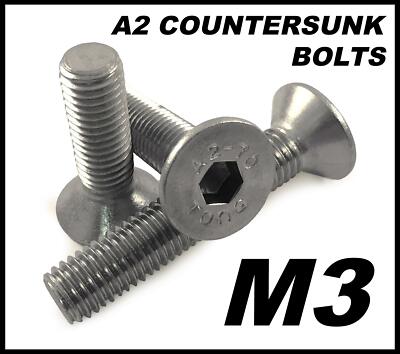 M3 A2 Edelstahl Senkschrauben für kleine Modelle RC A2-70 Innensechskantschrauben