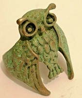RARE ANCIENT LEGIONARY OWL Silvered Ring masterpiece